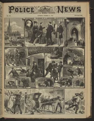 "A CHELSEA GHOST.", Ilustrowane Wiadomości Policyjne, 21 października 1882 r. (papier gazetowy)