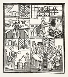 Kolekcja kwitów kulinarnych, ilustracja z książki Chap-books of the Eighteenth Century Johna Ashtona, wyd. 1882
