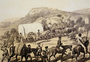 Konwój wagonów ze scen w Kafirland i incydentów w wojnie Kafir w latach 1851-53