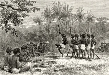 A Corroboree, ok. 1880, z „Australian Pictures” Howarda Willoughby
