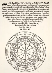 Prognostyka słusznego dobra Leonarda Dyggesa, wydrukowana przez Thomasa Gemini, Blacke Friars, Londyn, 1555