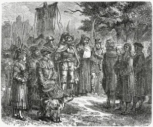 Rycerz rabunkowy wymagający hołdu, 1882