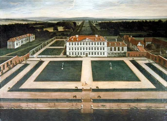 Widok Capesthorne Hall, Cheshire, ok. 1730 (olej na płótnie)