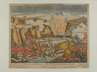 A View of the Storming and Take of Ciudad Rodrigo w Hiszpanii 1812, opublikowane przez Olivera i Boyda 1812
