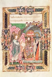 Dodaj 49598 Zwiastowanie, z Benedyktu św. Aethelwold, Winchester, c.980 (welum)