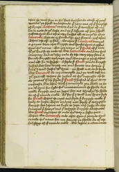 Dodaj MS 59678, f.185v „Le Morte Darthur” Sir Thomas Malory, c.1481-83 (tusz na papierze)