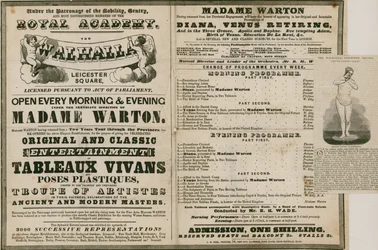 Reklama The Walhalla, Leicester Square, pod kierunkiem Madame Warton