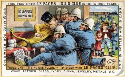 Reklama kleju w płynie Le Pages, ok. 1890 r