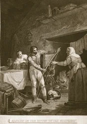 Alfred w Domu Neatherdów, ilustracja z David Humes The History of England, wyd. R. Bowyer, Londyn, 1812 r.
