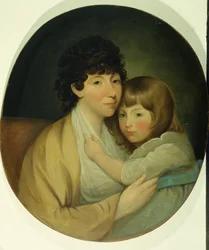 Anna Maria White (pani Charles Trench) i dziecko (olej na płótnie)