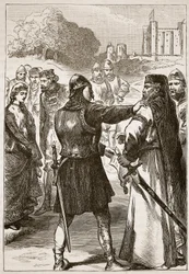 Aresztowanie księcia Gloucester, ilustracja z Cassells Illustrated History of England (zdjęcie w sepii)