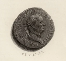 Moneta Aureus, z epoki Wespazjana, Tytus Flavius Vespasianus