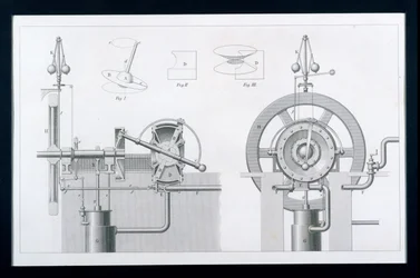 Bishops Rotary Steam lub Disc Engine z Cyclopaedia of Useful Arts & Manufactures, pod redakcją Charlesa Tomlinsona, ok. 1880 r.