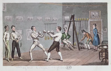 Boks w Anglii, 1823 (kolor grawerowany)