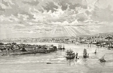 Brisbane Harbour, Australia, ok. 1880, z „Australian Pictures” Howarda Willoughby