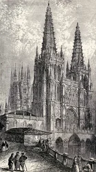 Katedra w Burgos, Burgos, Hiszpania, z „Hiszpanii: Zarysu historii Hiszpanii od podboju Maurów do upadku Grenady, 711-1492”, autorstwa Henry