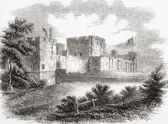 Carlisle Castle, Carlise, Cumbria, Anglia widziany tutaj w XIX wieku, ze Starej Anglii: A Pictorial Museum, wyd. 1847