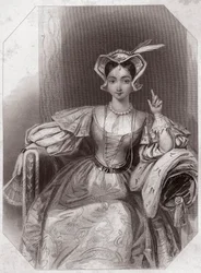 Katarzyna Francuska (Katarzyna, córka Karola VI i Izabea) (Henri V) (Kronika Historii Henryka Piątego) w - „” Galerie des femmes de Shakespeare, zbiór czterdziestu pięciu poważnych portretów wczesnych artystów londyńskich, wzbogacony z krytykiem