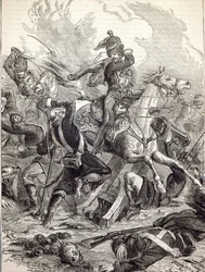 Szarża Lekkiej Brygady, ilustracja z „Ilustrowanej Historii Anglii Cassella”