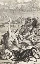 Męczennicy chrześcijańscy na rzymskiej arenie, ok. 1865 (drewno)