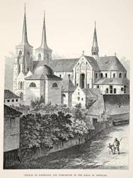 Kościół Roeskilde i Dom-Grób Królów Danii, z Pomnika małżeństwa Edwarda VII i Aleksandry z Danii, wyd. 1864 (drewno grawerowane)