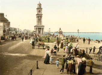 Wieża Zegarowa, Herne Bay (zdjęcie ręcznie kolorowane)