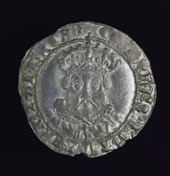 Moneta z głową Henryka VIII (srebrna)