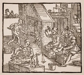 Coiners at Work, 1577 (zdjęcie w sepii)