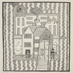 Kopia Mapy Mockbeggar Hall, z jego sytuacją w rozległym kraju zwanym gdziekolwiek, ok. 1633, z Ballady o Roxborough