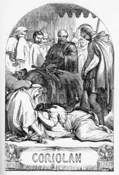 Coriolan (Coriolanus) - Ilustracja w „” Completes de William Shakespeare”” 1866 – Ilustracje i ogólna forma tego wydania zapożyczono z ilustrowanego Szekspira Cassella, opublikowanego w Londynie