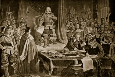 Cromwell odmawia korony, ilustracja z Hutchinsons Story of the British Nation, c.1923