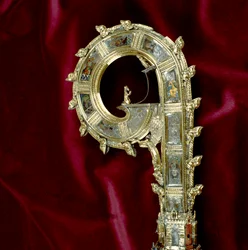 Oszusta z pastorału Wilhelma z Wykeham (ok.1320-1404): strona Pawła (srebro pozłacane) (szczegół) (zob. 205100-32)