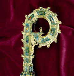 Oszusta z pastorału Wilhelma z Wykeham (ok.1320-1404): strona Piotra (srebro pozłacane) (detal) (zob. 205100-32)
