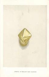Kryształ żółtego diamentu Cape, z „Precious Stones and Gems” Edwina Streetera, Londyn, George Bell & Sons