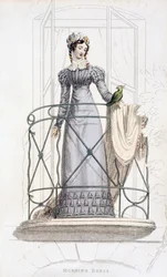 Sukienka dzienna, modny talerz z Ackermanns Repository of Arts