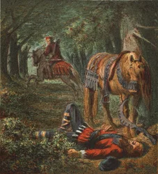 Śmierć Wilhelma II, wyd. 1890 (litografia kolorowa)