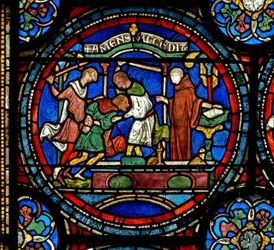 Fragment cudownego okna przedstawiający Szalony Henryk z Fordwich