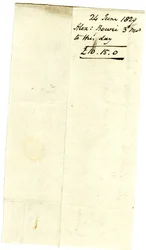Devonshire MSS AS 3101, folio z pakietu rachunków uregulowanych przez Pinder Simpsona dla Lorda George