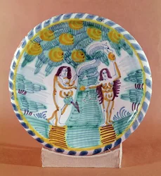 Naczynie przedstawiające Adama i Ewę (ceramiczne)