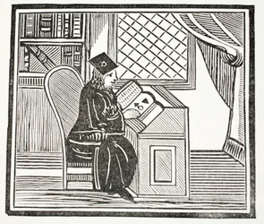 Dr John Faustus, ilustracja z książki rozdziałów XVIII wieku autorstwa Johna Ashtona, wyd. 1882
