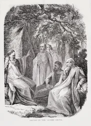 Druidzi w Świętym Gaju, z Historii Francji, Emile de Bonnechose, wydanej przez Ward, Lock and Co, Londyn
