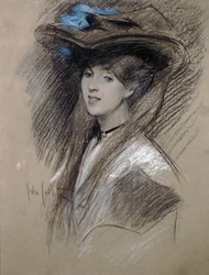 Edwardianka (kolorowe kredy na papierze)