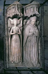 Wizerunki Thomasa Fitzalana, 5. hrabiego Arundel i jego żony Beatrice w kaplicy Fitzalan (alabaster)