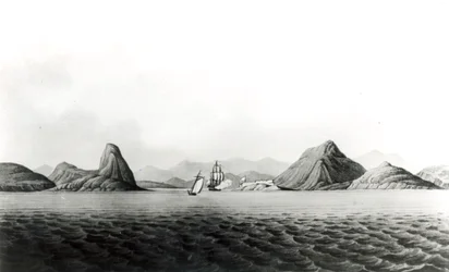Wejście do portu w Rio de Janeiro (druk bw)