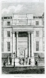 Exeter Hall, Strand, Londyn z Gentlemans Magazine