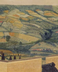 Rozległy krajobraz widziany z fortu Rodborough, ok. 1764 (olej na płótnie) (detal 65821)
