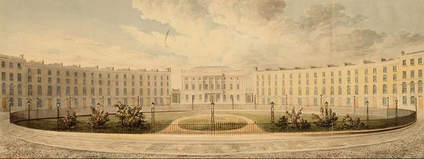 Finsbury Circus Patrząc na północ w kierunku London Institution, ok. 1820 (akwarela na papierze)