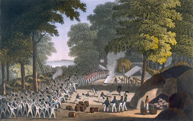 Fort Maxwell, 1820 (kolorowa akwatinta)