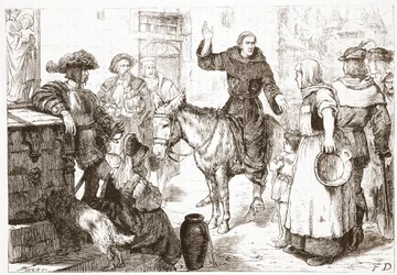 Przepowiadanie Francisa Lamberta, ilustracja z Historii protestantyzmu Jamesa Aitkena Wylie (1808-1890), wyd. 1878