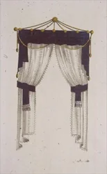 Zasłona francuska, płyta 30 z Repozytorium Sztuki Ackermanna, wydana 1811 (kolor lito)